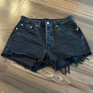 Levi’s iconic 501 cut off shorts size 26 washed black denim